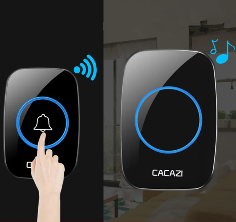 Timbre de bienvenida para seguridad del hogar, alarma con luz LED, 32 canciones, botón táctil impermeable, M525
