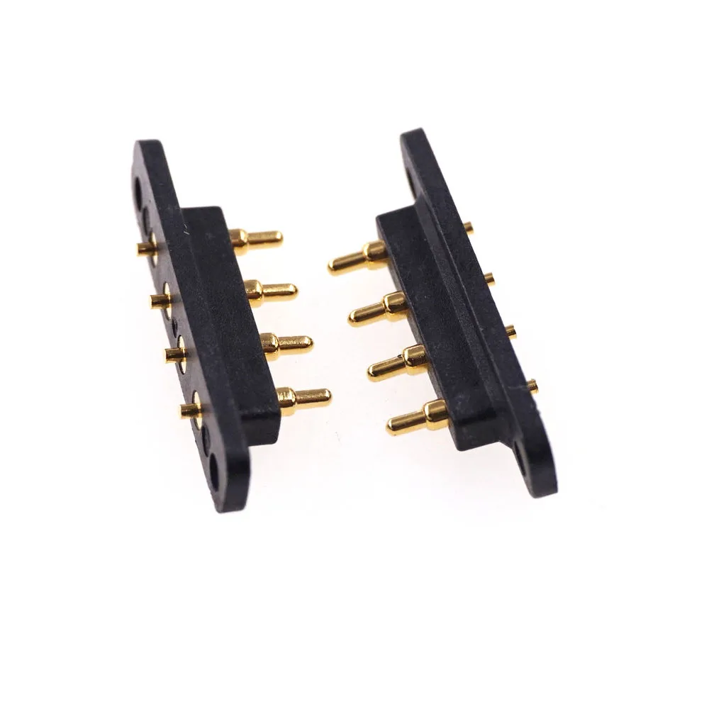 5Pcs Caricato A Molla Pogo Spille Connettore 4 Spille 3.5 Millimetri Passo Flangia Montaggio A Pannello Attraverso Fori Pcb Destra Verticale Pcb Solde