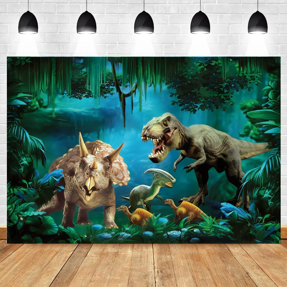 

Dinosaur Backdrop Tropical Jungle Newborn Baby Shower Boy Birthday Party Photographic Photography Background Vinyl Photo Studio