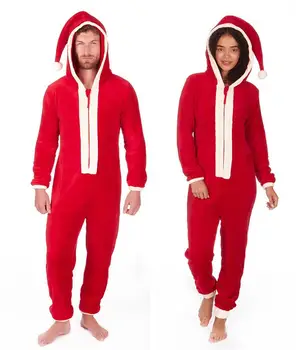 

Women Plus Size Coral Fleece Pyjamas Hooded Christmas Costume Onesie Winter Warm Christmas Party Clothes Pajamas For Adult Women