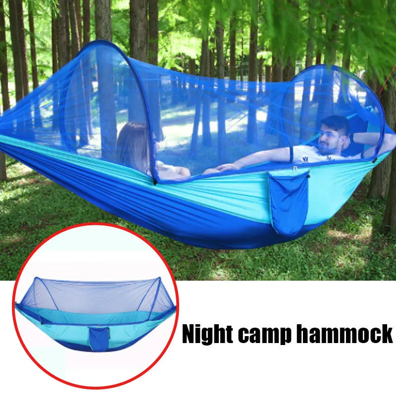 Pop Up Camping Hammock With Mosquito Net bug Net Portable Quick Set Up Hammock Hanging Sleeping Bed Outdoor Travel  98x47inch