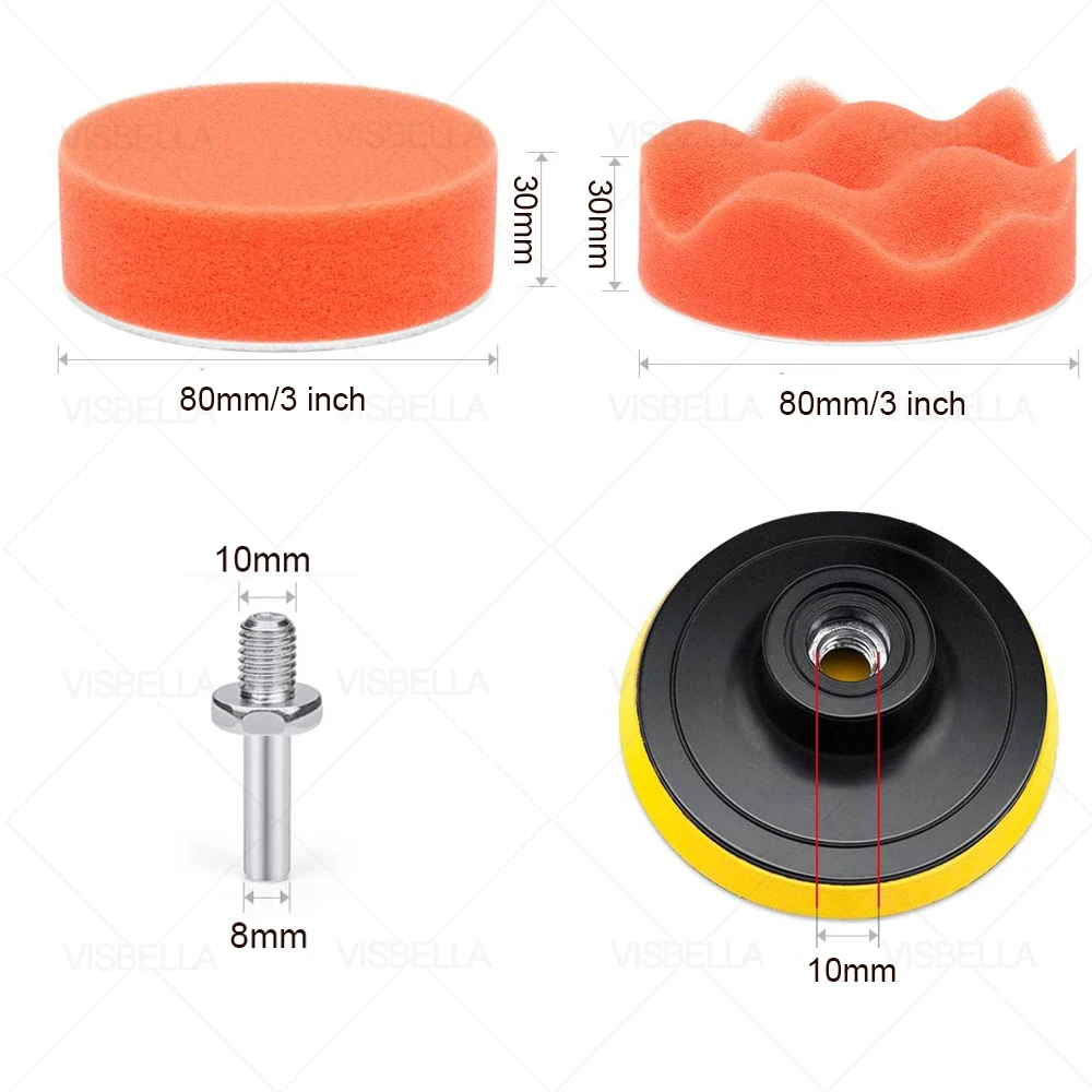 best car wax for black cars 3 Inch Car Polishing Kit Sponge Polish Pad Sandpaper Disc Buffing Pad Dets for Headlight Repair Refurbish Wheel Polishing Care best car wax