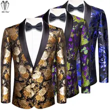 

Hi-Tie Designer Jacquard Mens Blazers Suits Party Prom Wedding Slim Fit Tuxedo Men Suit Jacket Stage Costume Host Dancer Coat