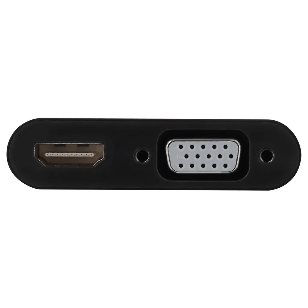 USB C к HDMI 4K VGA адаптер USB 3,0 видео конвертер адаптер с 2 типа C Адаптеры Адаптер для портативный для ПК ноутбук концентратор# E30
