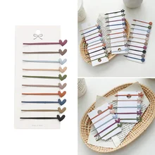 

10pcs/set Stars Love Pattern Morandi Color Hair Clips For Women Girls Candy Hairpins Barrettes Hair Accessories