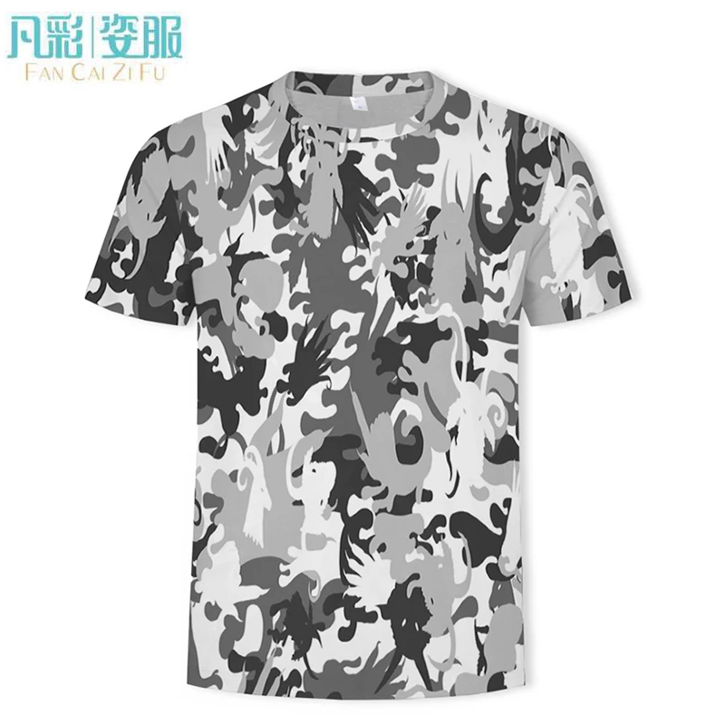 

New Summer beach men's T-shirt brand Camouflage short-sleeved 3d t shirt digital printing clothing Asia large size 5xl