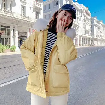 

2019 new high quality fur collar women winter coat female warm wadded jacket womens outerwear parka casaco feminino inverno