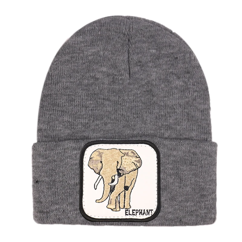 Elephant gray Winfox новые теплые вязаные зимние шапки с животными для женщин gorros Mujer invierno Skullies Bonnet Унисекс Beanie cap Прямая поставка - Цвет: Elephant gray