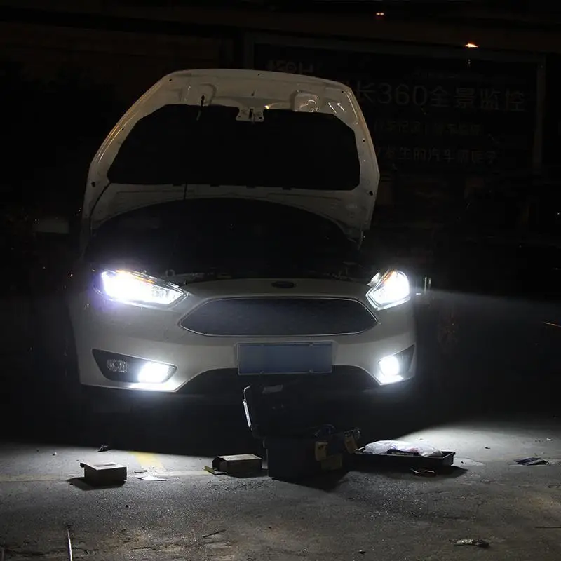 Cob боковой сигнал поворота Drl внешний стиль Авто дневные фары светодиодные ходовые фары автомобильные фары в сборе для Ford Focus