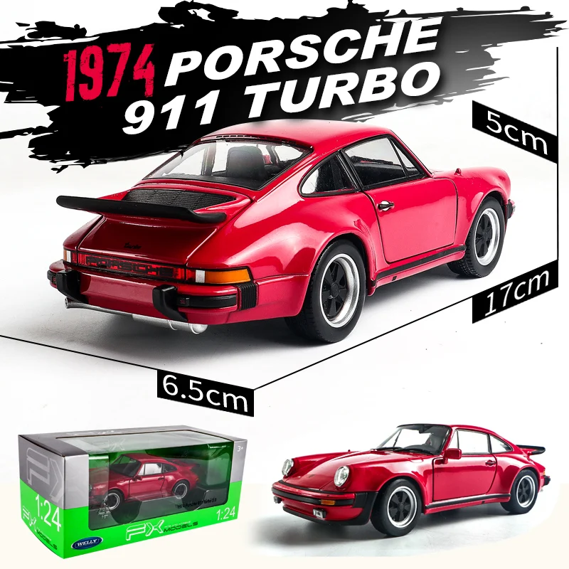 Welly 1:24 Porsche 911 Turbo 3,0 модель автомобиля из сплава Модель автомобиля украшение автомобиля коллекция Подарочная игрушка Литье под давлением модель игрушка для мальчиков
