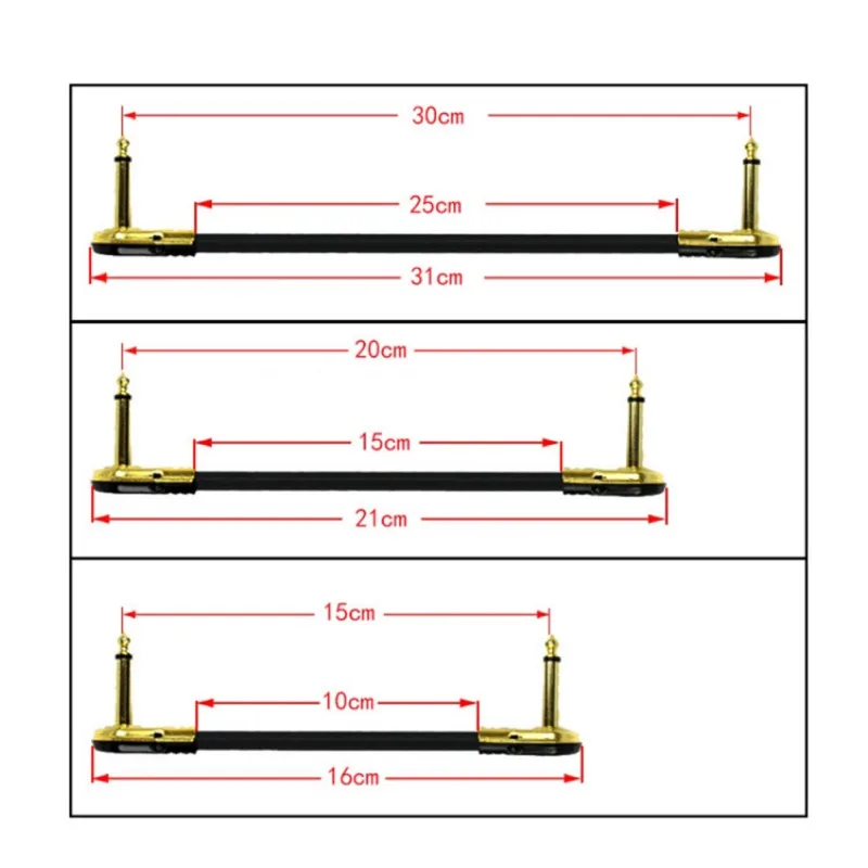 Дропшиппинг гитарные Патч кабели под прямым углом 15 см 1/4 инструмент кабели для эффектов педали от muku