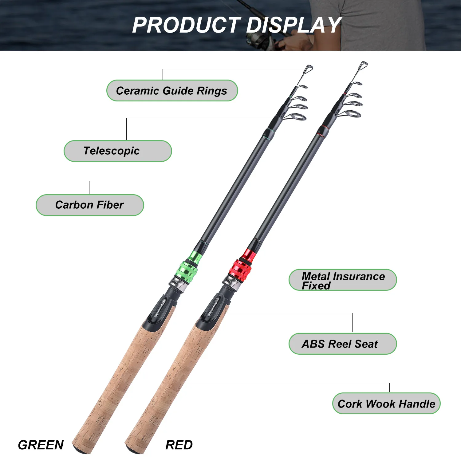 5 NEW Telescopic Fishing Rods 7ft 2.1M 5 Lineaeffe Fishing Reels Line 