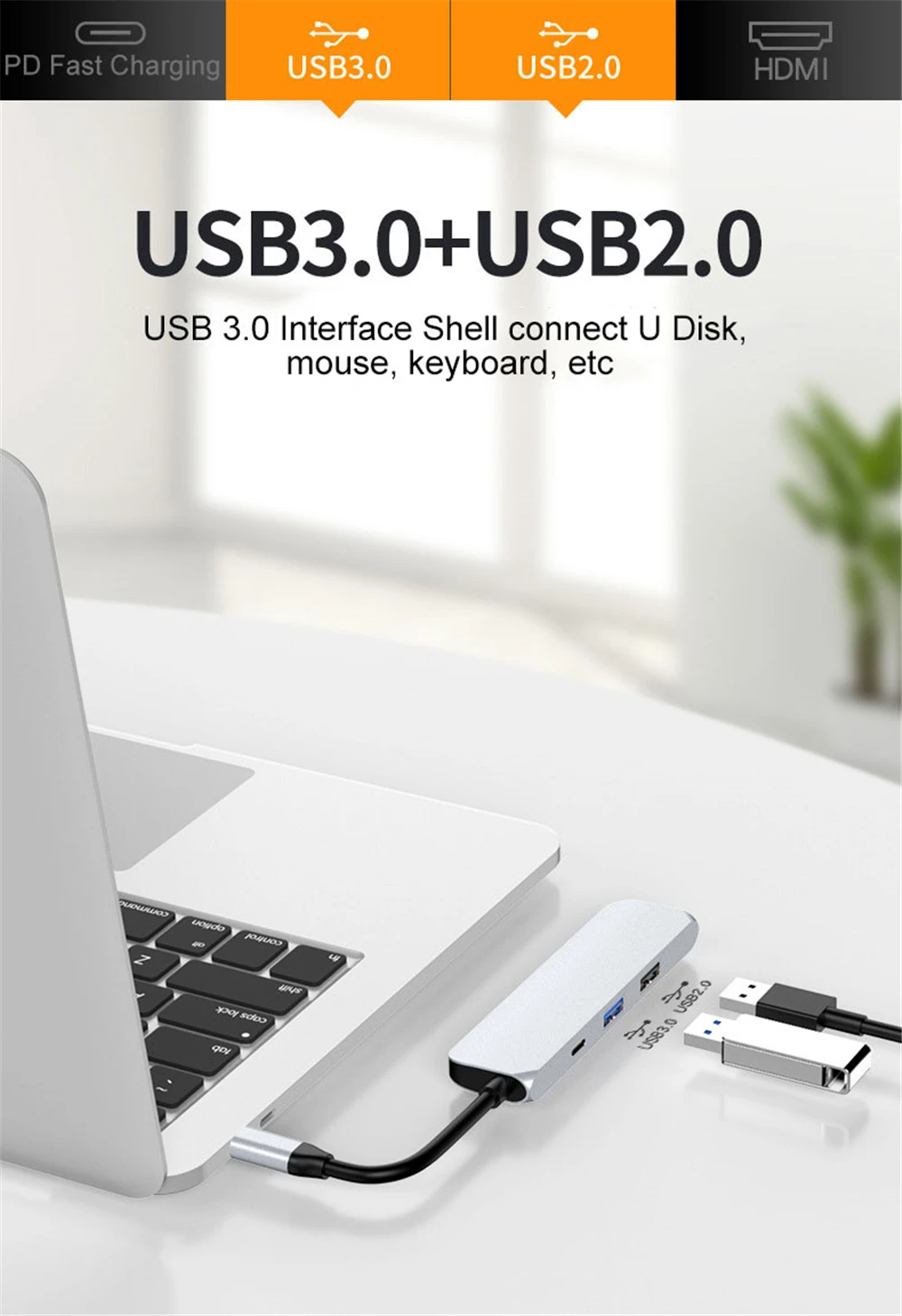 Asunflower USB C концентратор тип C к USB 3,0 2,0 4 порта USB 3,1 Тип C разветвитель для MacBook Pro док-станция ключ высокоскоростной usb-хаб несколько
