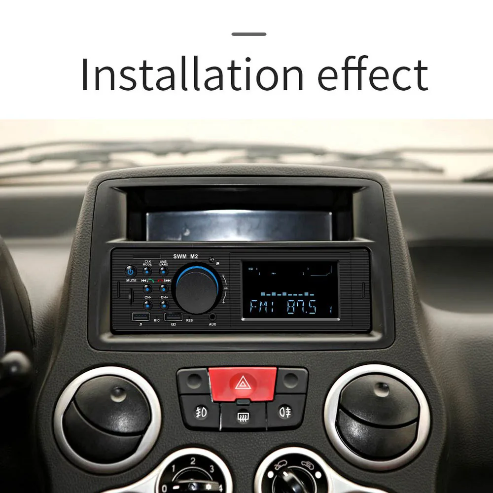 Автомобильный плеер Bluetooth громкая связь MP3 AUX функция RCA аудиовыход может быть