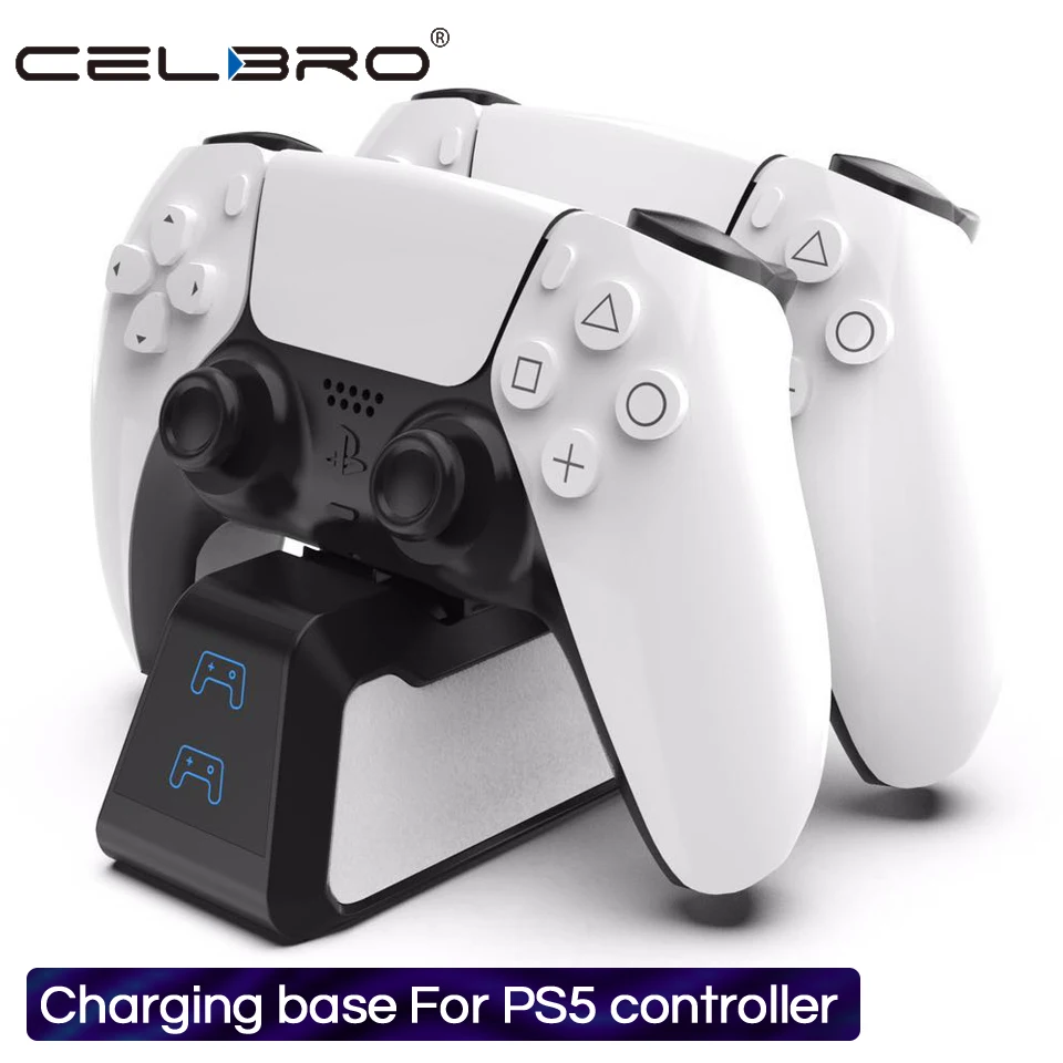 Cargador para mando Sony PS5, puerto USB, estación de carga rápida DualSense con indicador LED para cargar hasta 2 mandos PS5