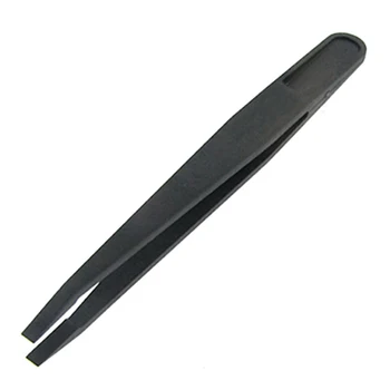 

Electronics Plastic Flat Tip Anti-static Black Tweezers Tool