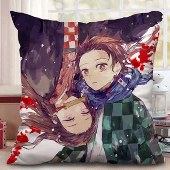 

Anime Demon Slayer Kimetsu No Yaiba Pillow Case For Home Decorative Pillows Cover Invisible Zippered Throw PillowCases 45X45cm