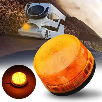 

Round 15 LED Amber Roof Top Emergency Hazard Flash Warning LED Mini Strobe Beacon Lights Bar For Truck Vehicles 12-24V Light