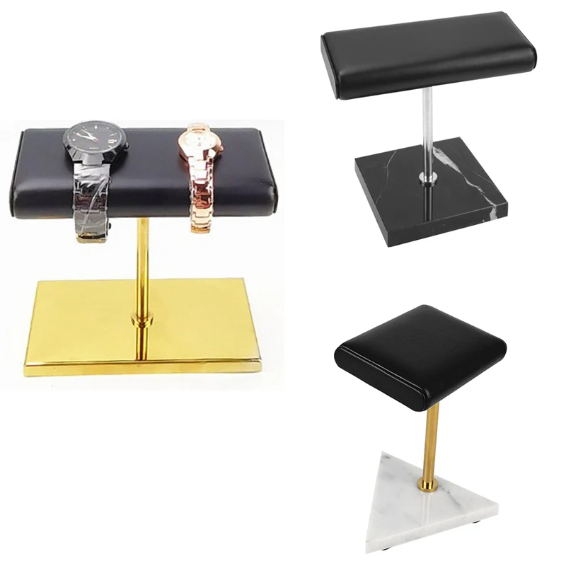 

Luxury Watch Display Stand Holder PU Leather Rest Pillow Jewelry Stand Rack Bracelet Organiser T bar Whatch Shop Display Stand