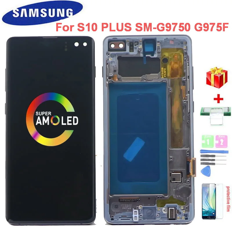 Оригинальный 6 4 &quotS10Plus ЖК дисплей для Samsung Galaxy S10 PLUS + SM G9750 G975F сенсорный экран