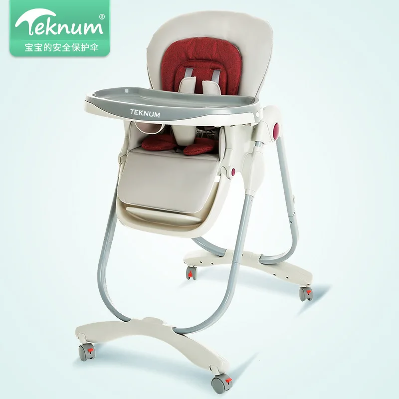 red Teknum многофункциональное детское кресло складной многофункциональный портативный детский стул детский обеденный стол стул от 0 до 4 лет - Цвет: red