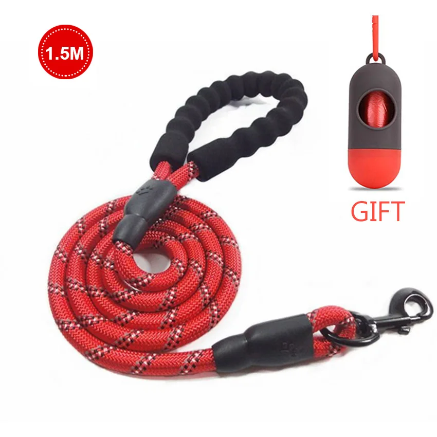 Strong Dog Leashes Reflective Durable Dog Leads Rope with Soft Padded handle Dog Walking Training Leash 0.5M 1.5M 