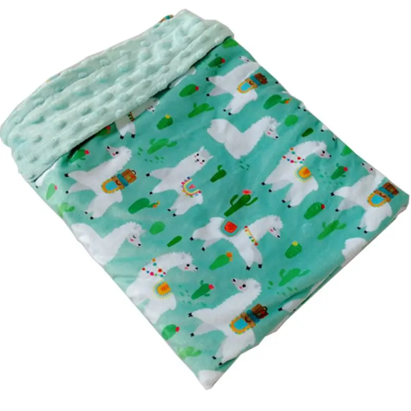 

2019 2 layers 3D Cartoon Alpaca Coral Fleece Soft Thermal Toddler Child Winter Baby Blanket Kids Back Seat Cover Baby Quilt