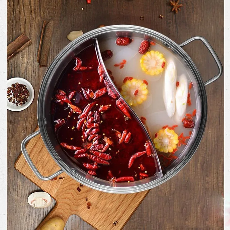 Нержавеющая сталь Shabu-shabu бытовой с крышкой горячий горшок суп горшок Газовая специальная кастрюля горячий горшок котелок, кухонная посуда горшок Ollas De