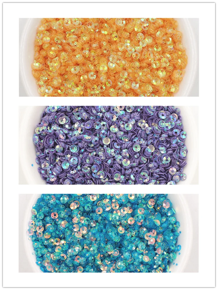 3mm Cup Round Loose Sequins PVC Paillettes Sewing Wedding Craft DIY Woman Dance Shinning Lentejuelas Accessories 10g/lot