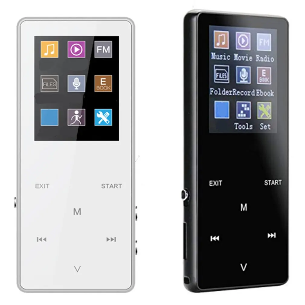 

Luxury Metal MP4 Player Bluetooth Player Portable Slim MP3 MP4 Media 1.8 inch 8GB/16GB Music Player Gift FM Hi-Fi Walkman