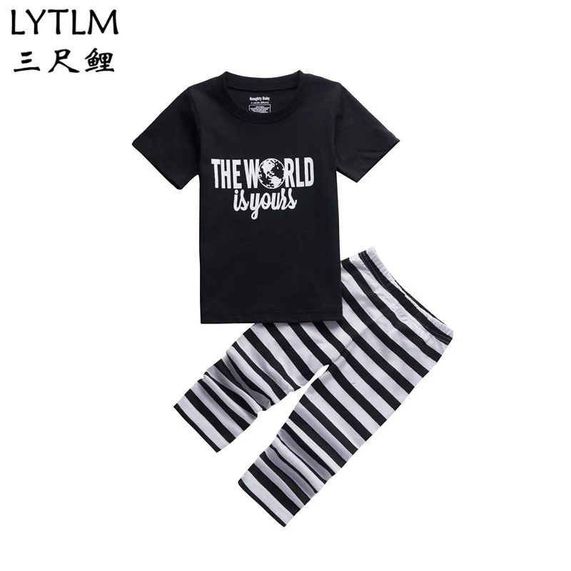 LYTLM/костюмы для мальчиков коллекция года, летняя одежда для мальчиков, футболки и шорты комплект одежды для детей, костюм из 2 предметов для девочек детская одежда, костюм для детей