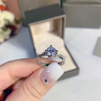 

100% Pure 925 Sterling Silver Ring Set Luxury 0.5 ct CZ Diamant Wedding Rings for Women SIZE 6 7 8