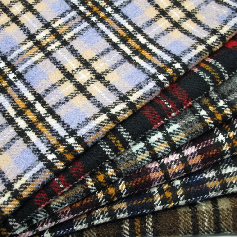 Модная ткань; сезон осень-зима; Новинка; Прямые продажи; шерстяная пряжа; плотная шерстяная клетчатая ткань