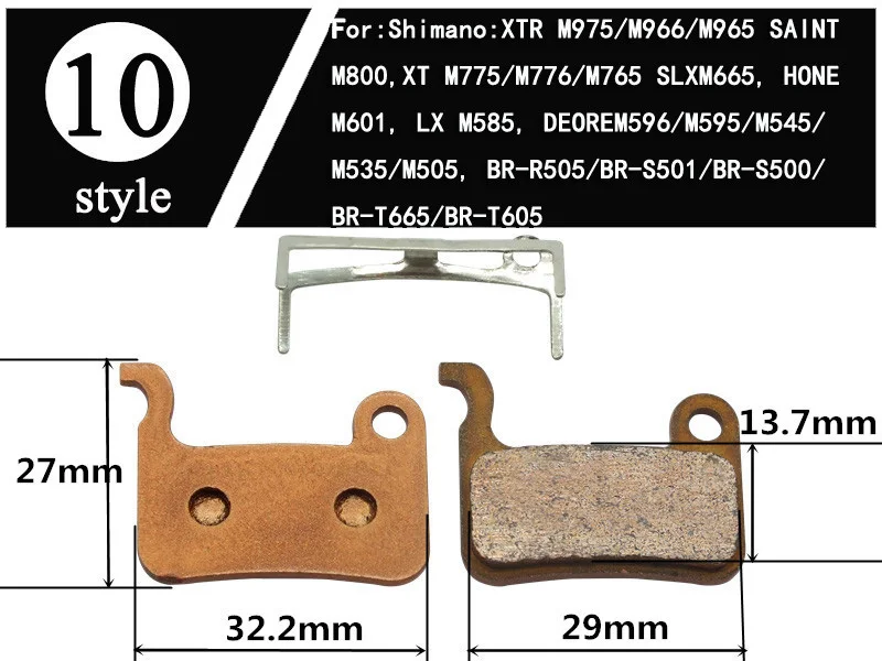 4 пары из металла MTB велосипед дисковые Тормозные колодки для Tektro Shimano Avid формула зум MAGURA E1R1 RO RX Hayes MX2/3/4/5 M375 M395 - Цвет: style 10