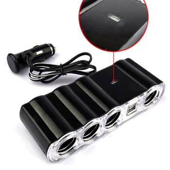 

Multi Socket 4 Port in 1 Auto Car Cigarette Lighter Splitter Potable Car USB Plug Adapter Charger