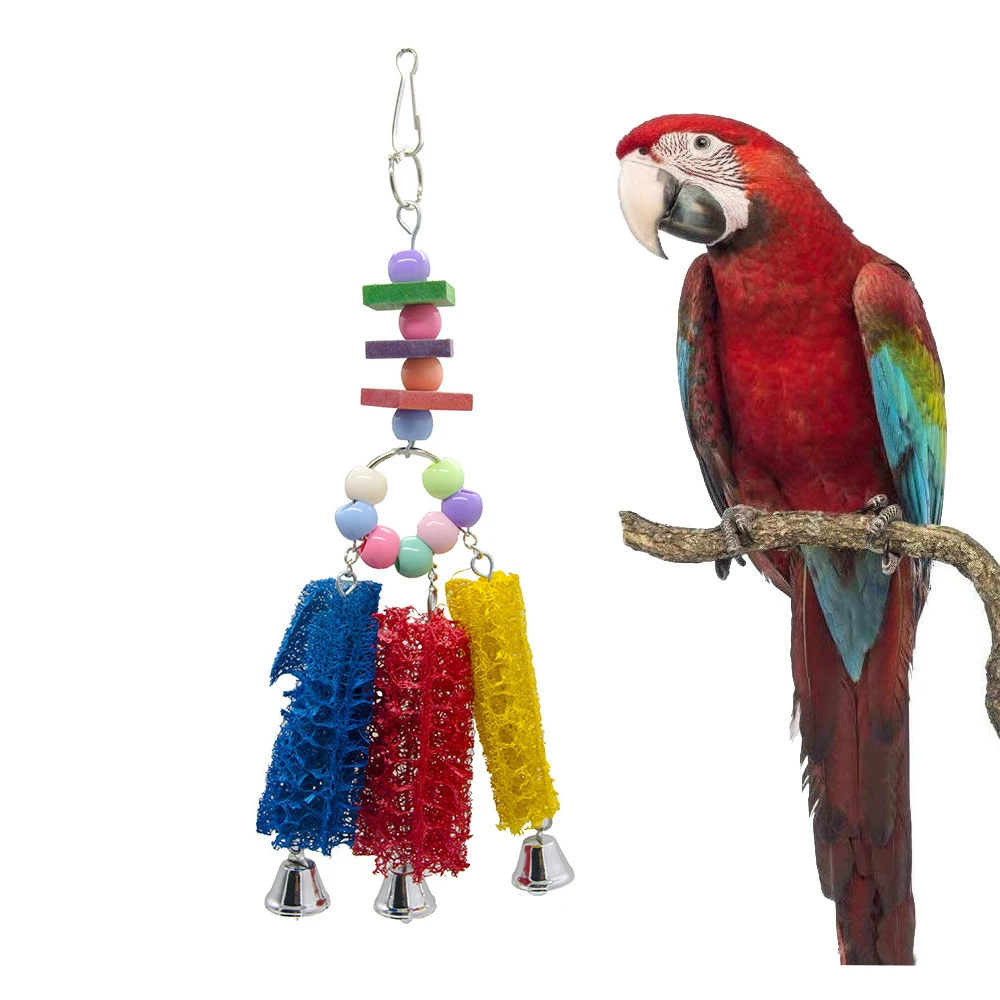 

Parrot Toy Loofah bite Parrot Rattan Ball Bird Toys Climbing Ladder Stand Hanging Standing Toy Parrot Swing Suitable for Parrots