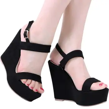 

LOSLANDIFEN Open Toe Ankle Strap Platform Wedge Women Sandals Super High Cover Heel Gladiator Ladies Shoes Buckle Summer Sandals