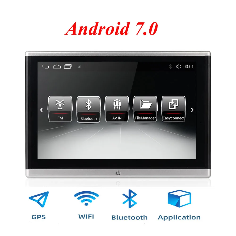 10,1 дюймов Android автомобильный подголовник монитор 1366*768 HD 1080P видео ips сенсорный экран 4G wifi/Bluetooth/USB/SD/FM MP5 видеоплеер - Цвет: android 7.0