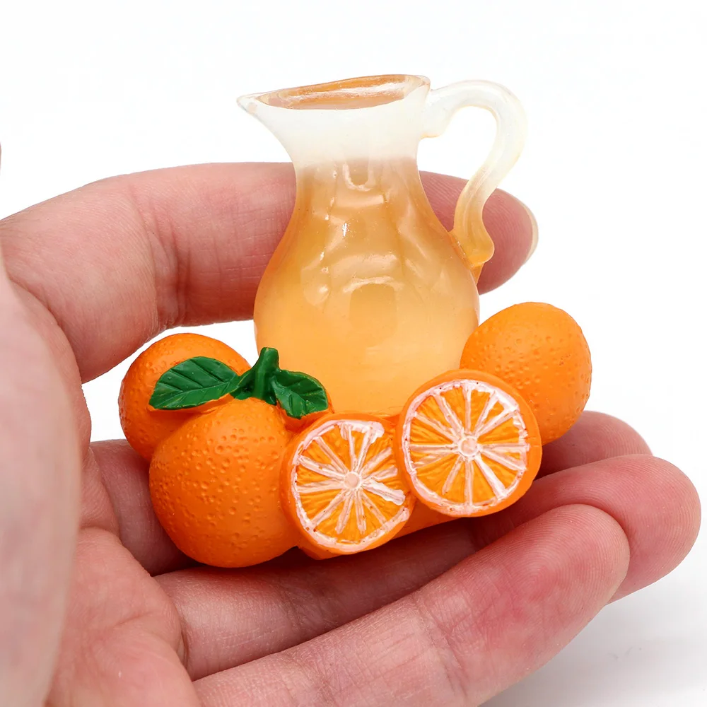 Стеклянная имитирующая бутылка апельсинового сока, магнитная ручка для холодильника, украшение для кухни, 3d фруктовый оранжевый милый Коллекционный Магнит на холодильник
