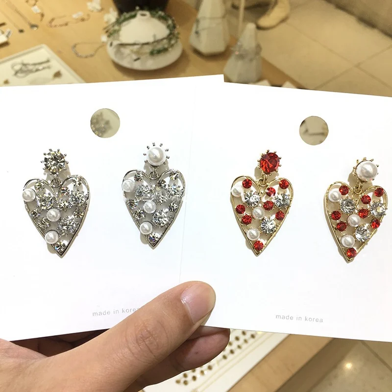 Женские серьги подвески с кристаллами MENGJIQIAO корейские элегантные асимметричные