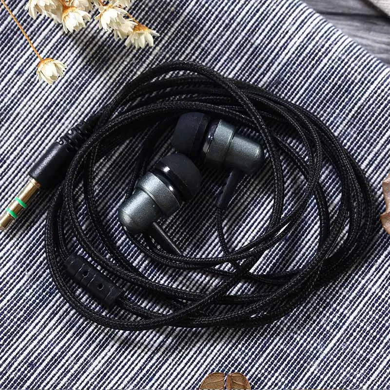 K1 Fashion Nylon Braided Headset Wired Earphone With Microphone Portable Audio And Video Device