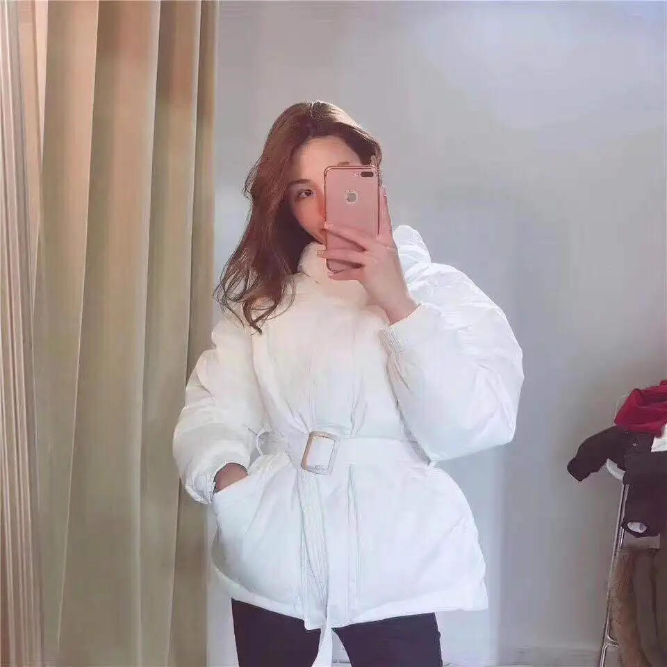 Winter New Style South Korea INS WOMEN'S Dress down Feather Coat Korean-style down Coat Mid-length Down Jacket Women's
