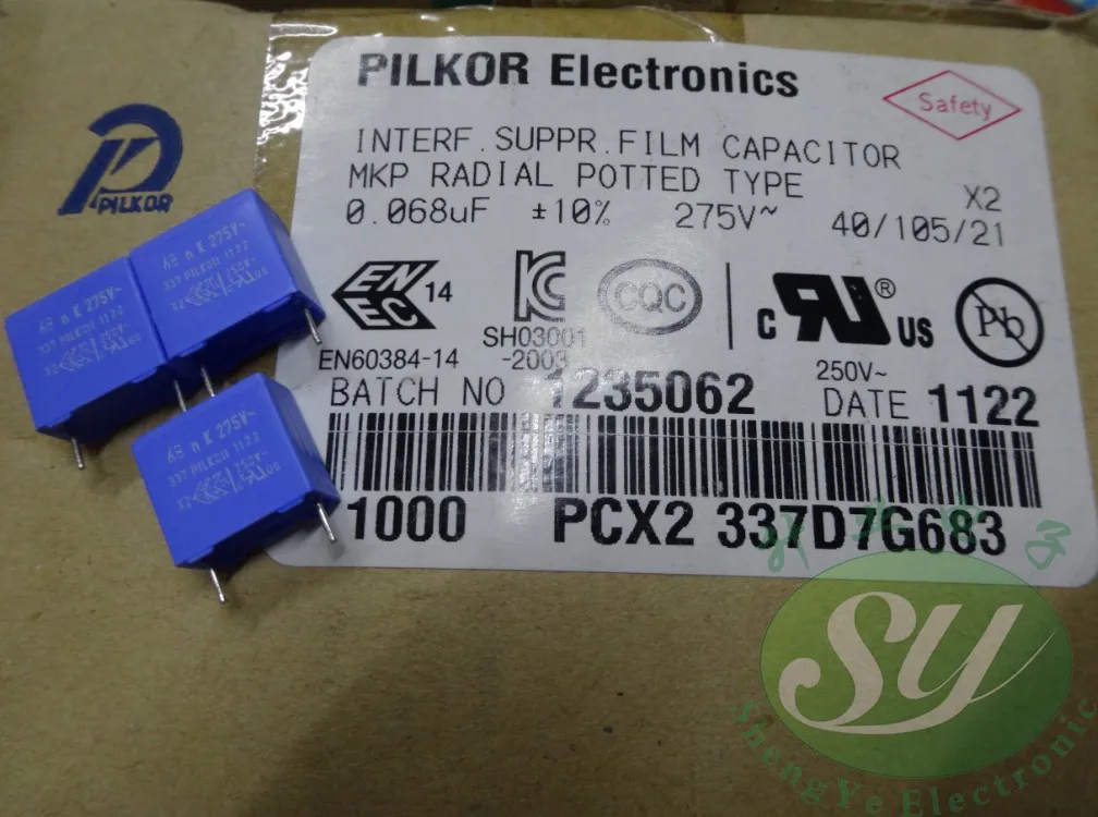 50 шт. PILKOR MKP337 0,068 мкФ/275Vac 68NF 683 пленочный конденсатор 10 мм