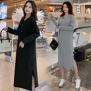 

Envsoll Maternity Dress 2019 Korean Autumn Loose Mid-length Maternity Clothes For Pregnant Women Dress Vestidos De Maternidad