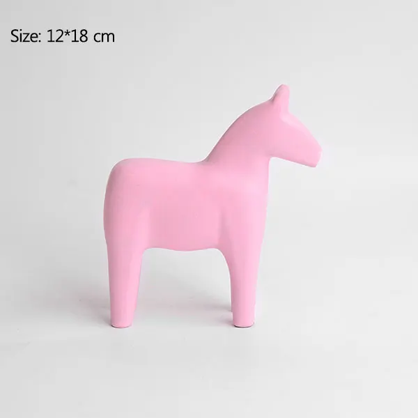 pink Деревянная фигурка лошади милая детская игрушка подарок рисунок коня, ручная работа Dala Статуэтка «Лошадь» домашнее настольное офисное украшение - Цвет: pink