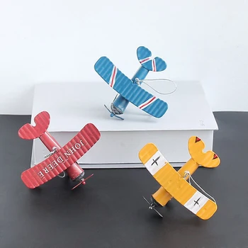 

Airplane Decoration Hanging Airplane Ornament Vintage Mini Metal Airplane Toys Decorations Model Aircraft Pendant for Boy's Room
