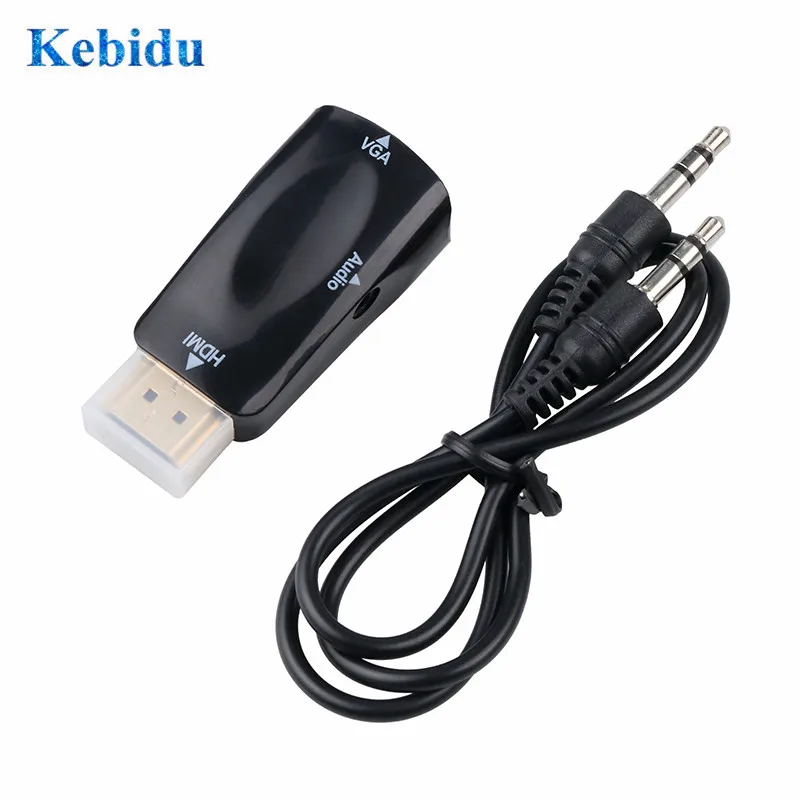 Адаптер Kebidu HDMI VGA поддержка 1080P HDTV адаптер с аудиокабелем 3 5 мм AV для ноутбука