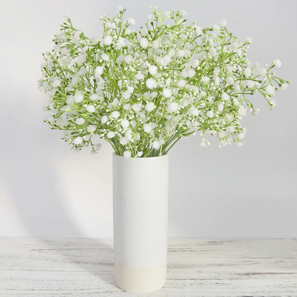 5 веток пластиковые искусственные цветы букет белая Гипсофила DIY свадебный дом балкон наружное украшение babysbreat поддельные цветы