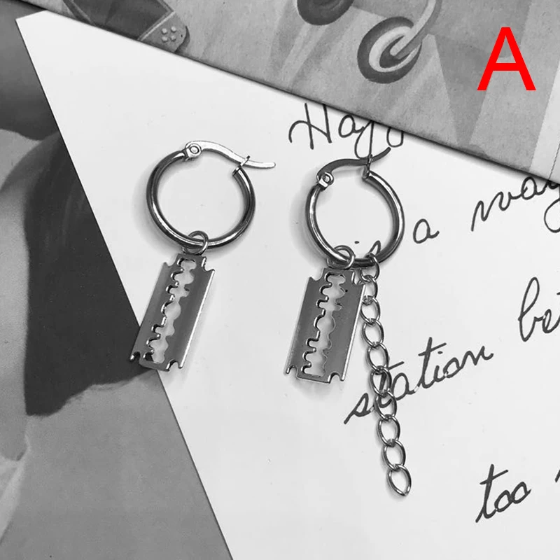 1Pair Fashion Men Metal Retro Punk Cross Pin Razor Studs Dangle Earrings Charm Jewelry 7 Styles | Украшения и аксессуары
