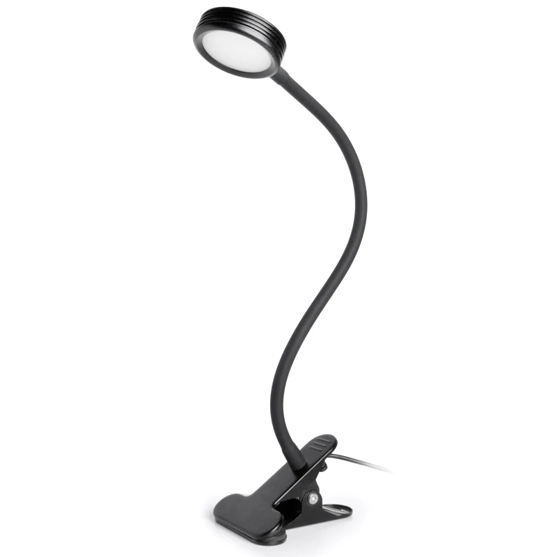 

LED eye protection desk lamp creative 360°rotating gooseneck tube clips light portable USB bedroom bedside reading lamp